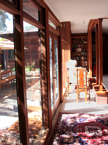 A Frank Lloyd Wright Inspired Ranch House living room in Martinez, CA